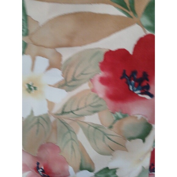 Talbots Silk/Cotton-Tans- Red- Floral Skirt W-18/ Side Zipper/ Lined-Fall Colors - Picture 5 of 16